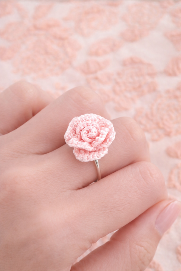 Bague Fleur Rose Dragée