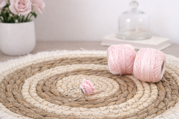 Bague Fleur Rose Dragée